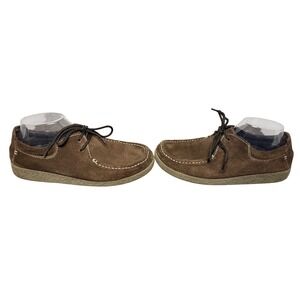 Yellow Box Brown Suede Leather Lace Up Moccasin Shoes Size 9